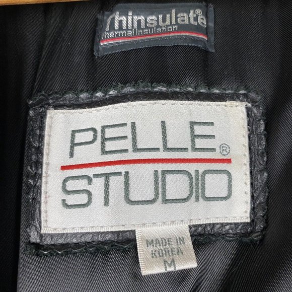 VTG Wilson’s Leather Pelle Studio Women’s Thinsulate Leather Jacket Medium Black - Picture 4 of 15
